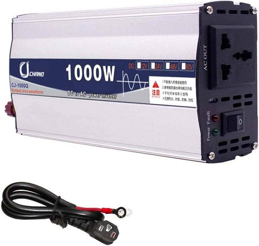 Whryspa Pure Sine Wave Inverter DC 12V / 24V / 48V / 60V / 72V to AC 220-230V High Efficiency Power Inverter Power 600W-6000W,1000w,72V