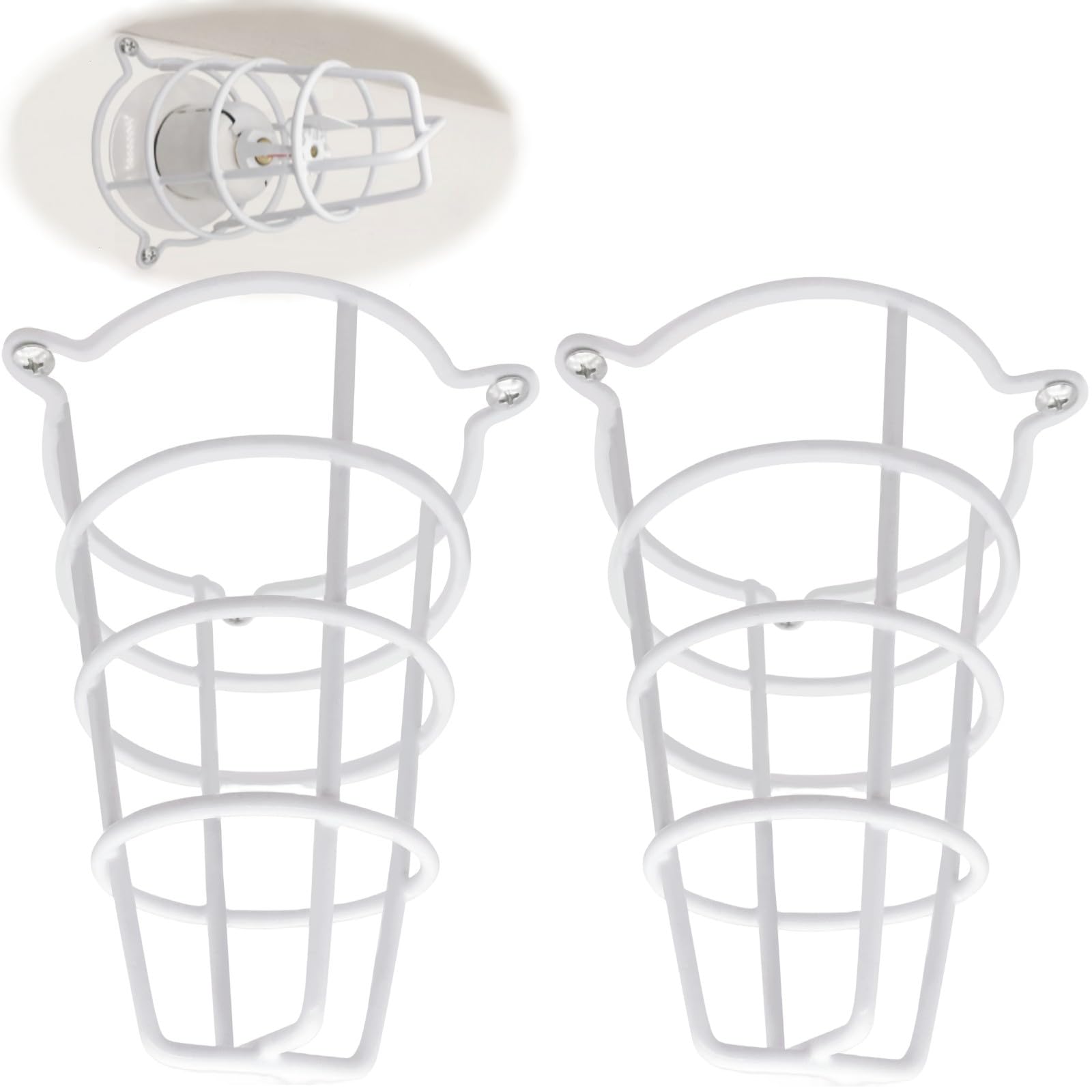 Photo 1 of Happy Tree (2 Pack) White Fire Sprinkler Head Guard Cover for Both 1/2" & 3/4" Sprinkler Head 6" Deep Cage
