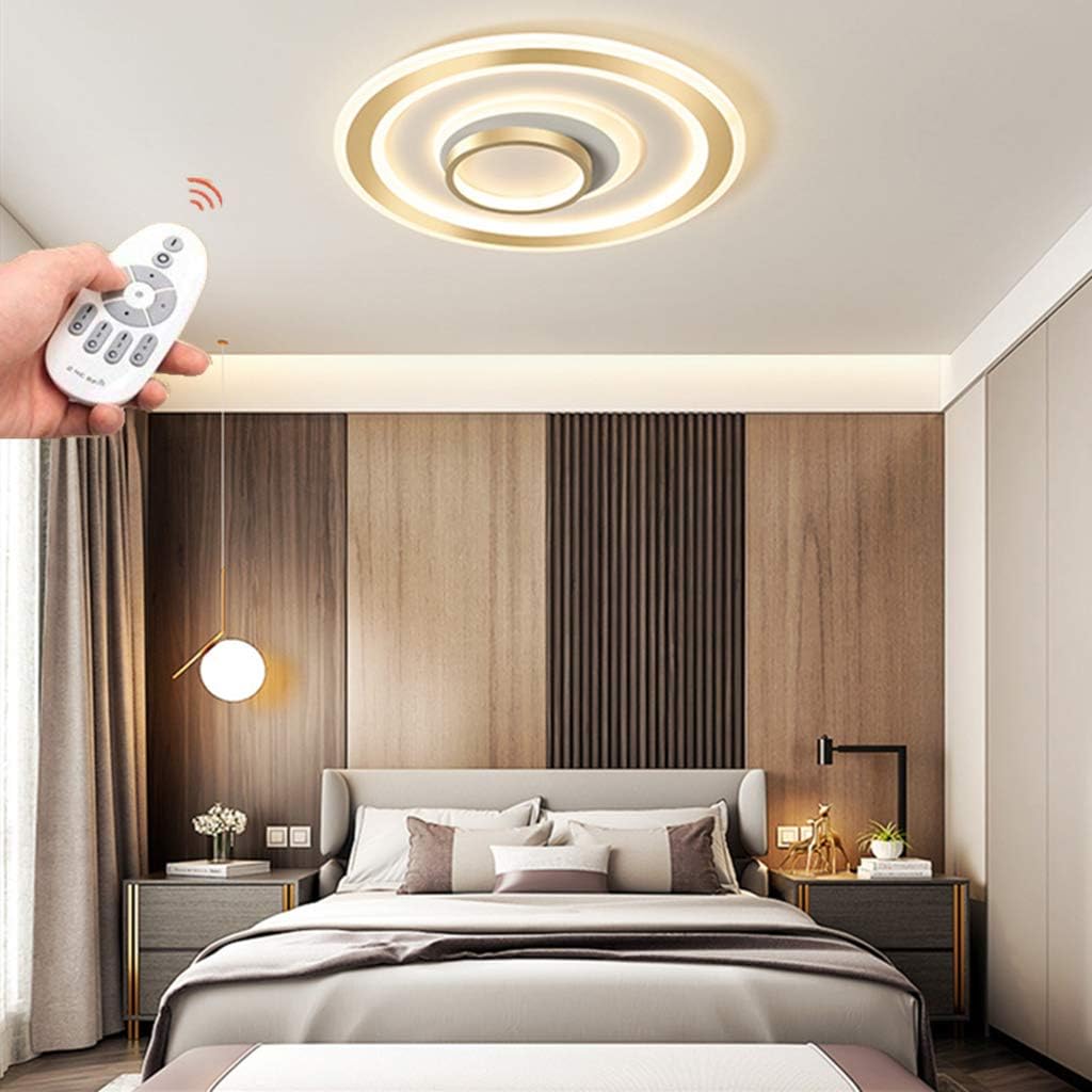 Kreative goldene LED Leuchter Runde einfache Deckenlampe dimmbar