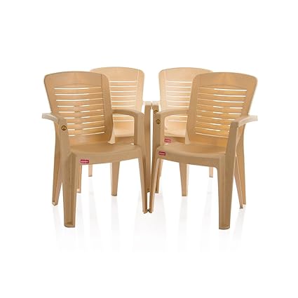 Varmora Premium Chair Set of 4 (Horiz Ergo - Beige)