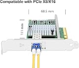 Elfcam 10Gb SFP+ NIC Intel X520-DA1 PCIe x8 Ethernet Card 1 Port Windows Linux view 6