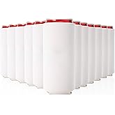 Slim Can Cooler Sleeves 12 Pack– Blank Foldable Neoprene 12oz Can Insulators – Skinny Beverage Coolers for Beer & Soda – Sublimation-Ready (White)