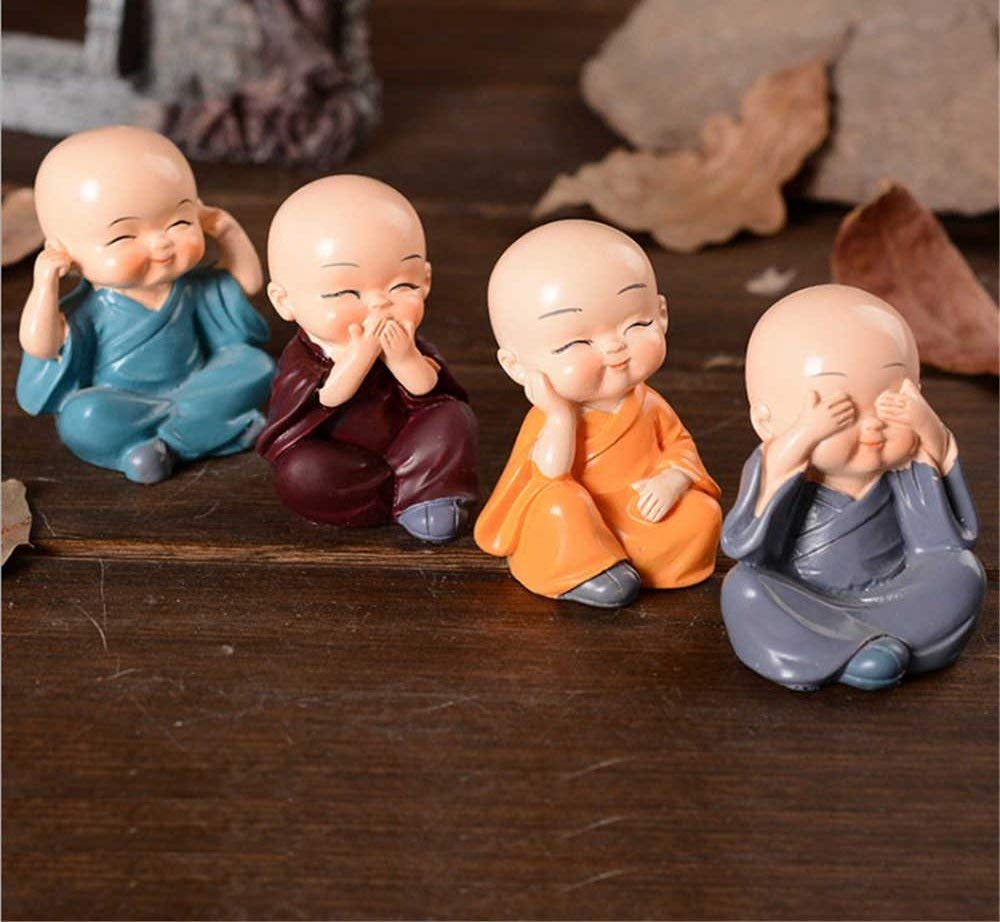 Buy Sshakuntlay Adorable Cute Miniature Buddha Monk Set of 4 Car
