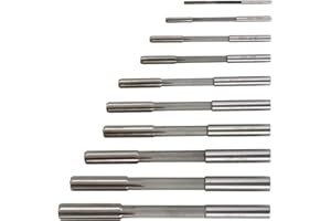 Kimllier 10Pcs Chucking Reamer Set 3-12mm HSS H7 Reamer Set Cutter Milling Reamer Kit for Lathe Machine