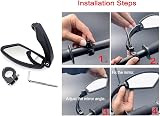 JZK Right Side Bike Mirror 360° Rotatable Stainless Lens 21–26mm Clamp view 4