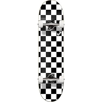 black and white checkered skateboard
