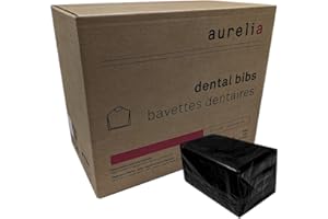 [500 Pack] Aurelia Extra Absorbent Disposable Dental Bibs Without Glue - Patient Bib for Dental & Medical Offices, Make Up Ar