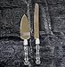 Lolasaturdays Wedding Party Cake Knife Server Set with Faux Crystal Handle and diamond accents