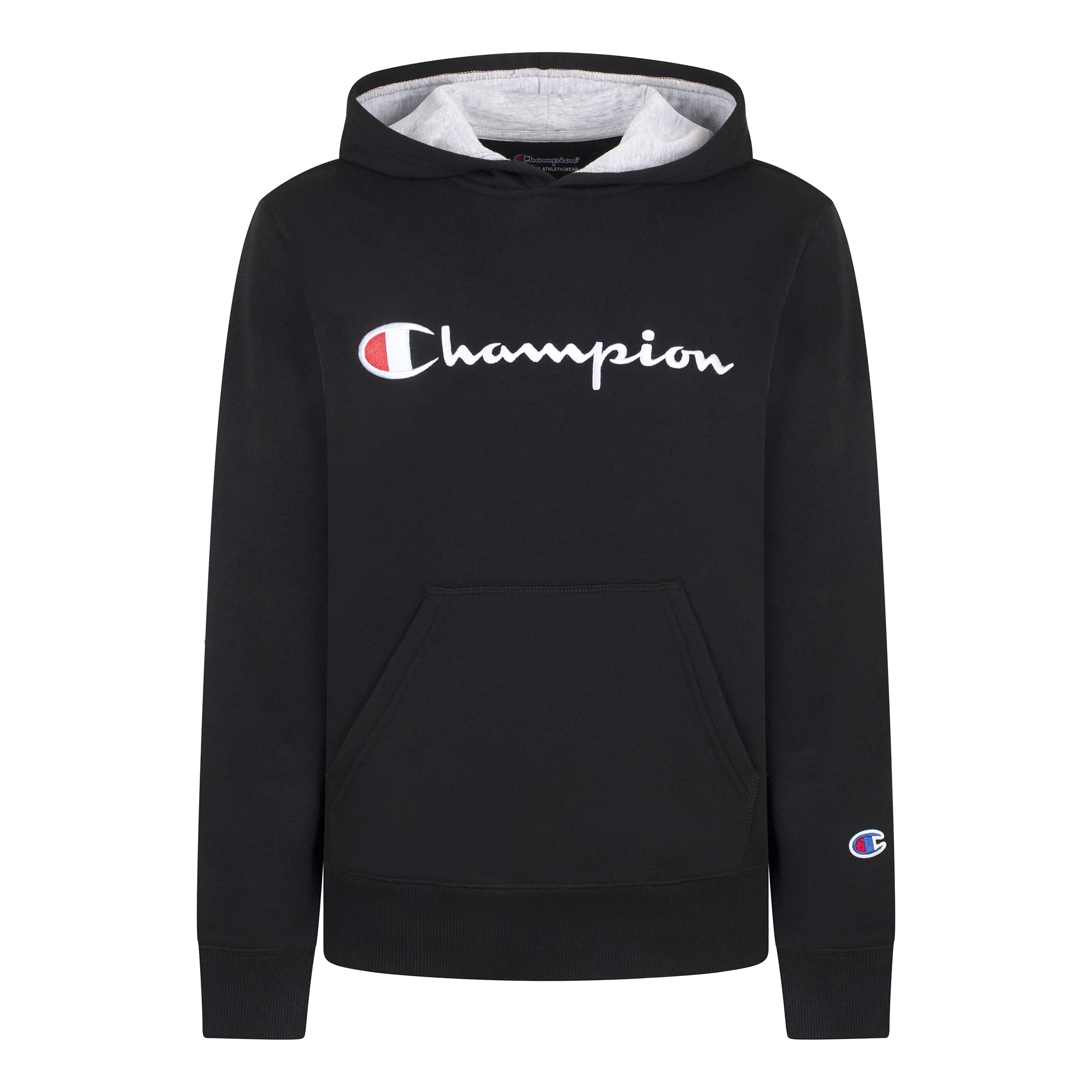 Champion Kids Clothes Sudaderas Youth Heritage Fleece Pull On Sudadera con capucha (mediana, Heritage Black)