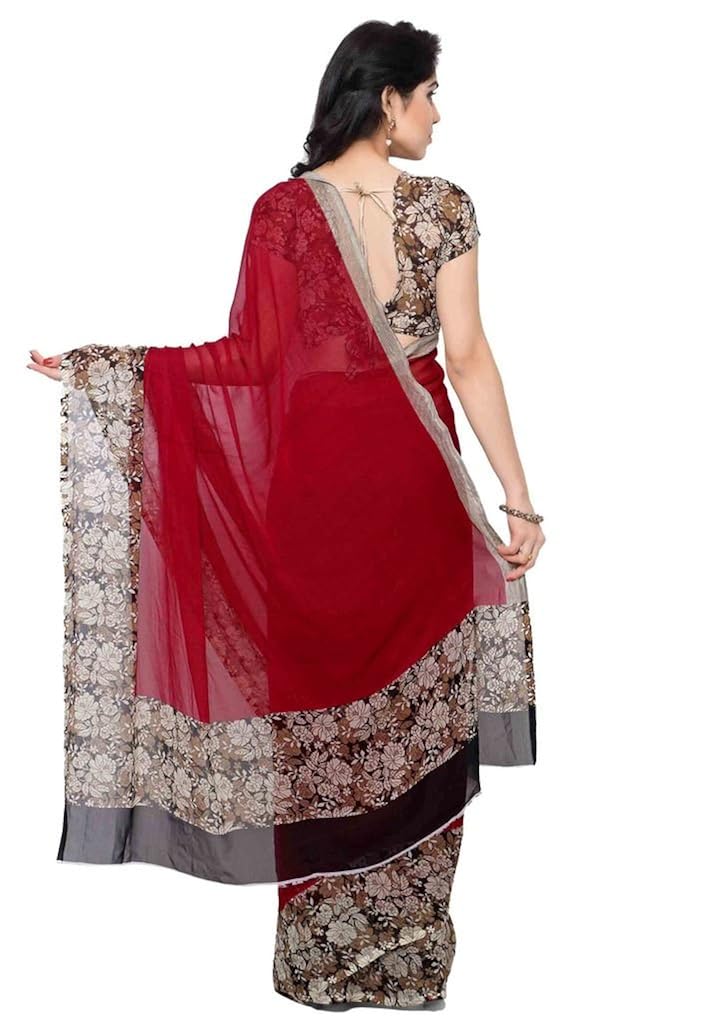 vaamsi chiffon saree with blouse piece