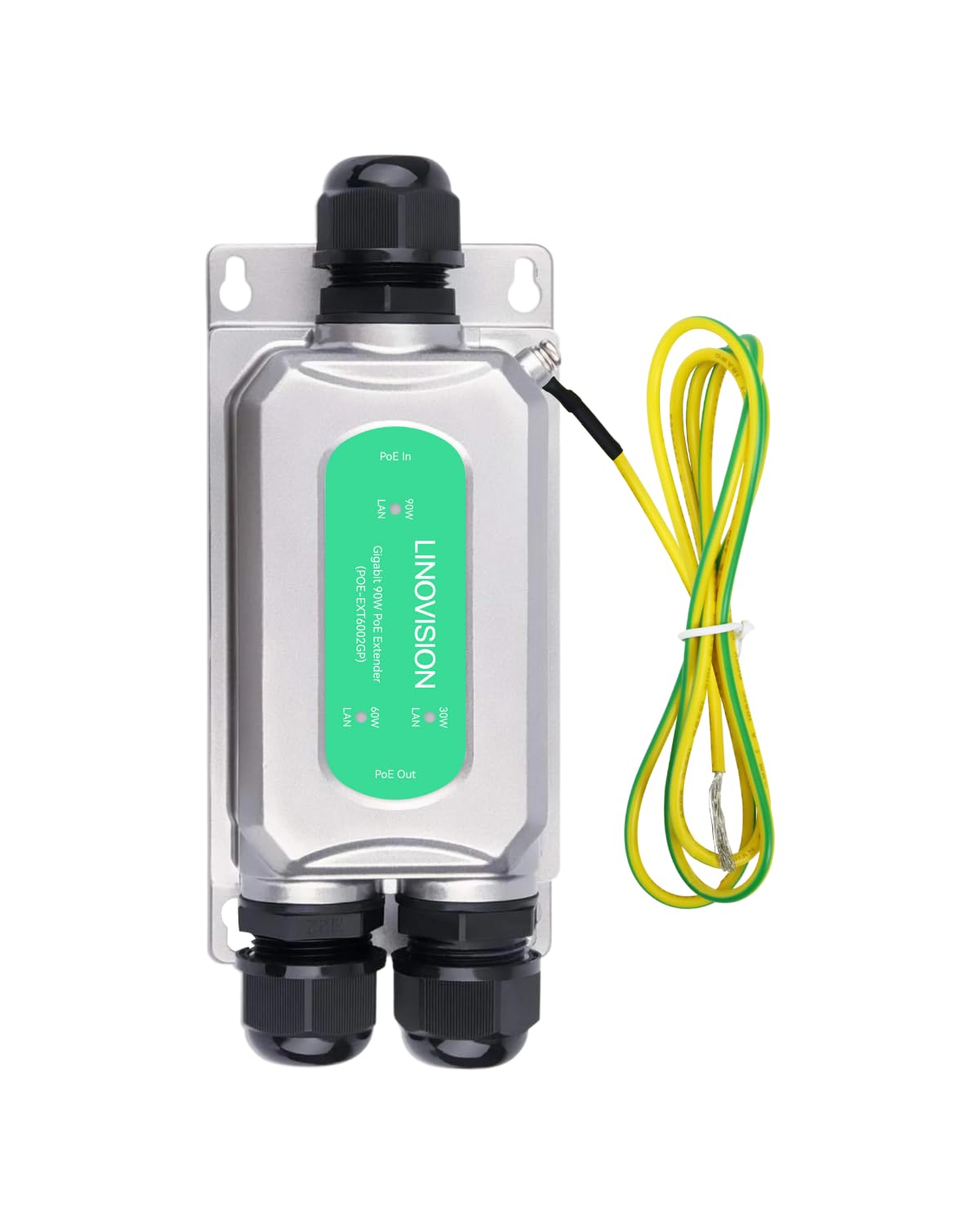 LINOVISION BT90W Outdoor PoE Extender, Gigabit PoE Ethernet Repeater and Split into Two PoE Outputs, for IP Cameras, PTZ Camera, Wireless AP