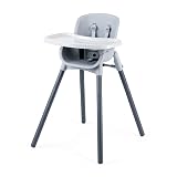 Chicco Zest 4-in-1 Folding High Chair, Feeding Chair, Toddler Chair and Youth Stool, Multi-Use Easy Clean High Chair | Seasalt/Grey