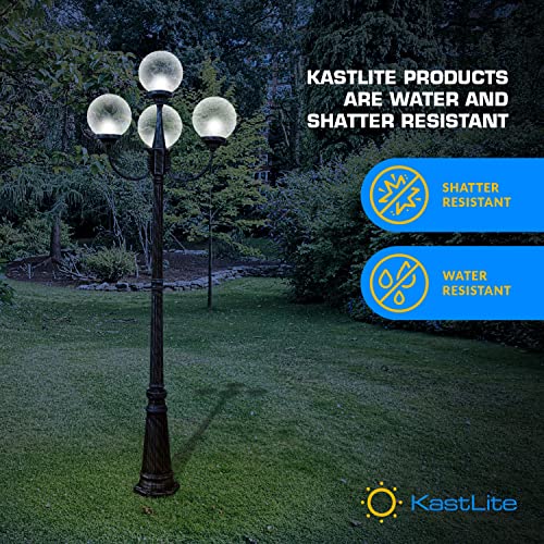 KastLite 6" Clear Acrylic Lamp Post Globe Smooth Textured with 3.14
