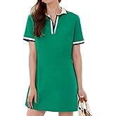 Kissonic Polo Dresses for Women Short Sleeve Tennis Golf Dress V Neck Summer Casual Dress with Pocket