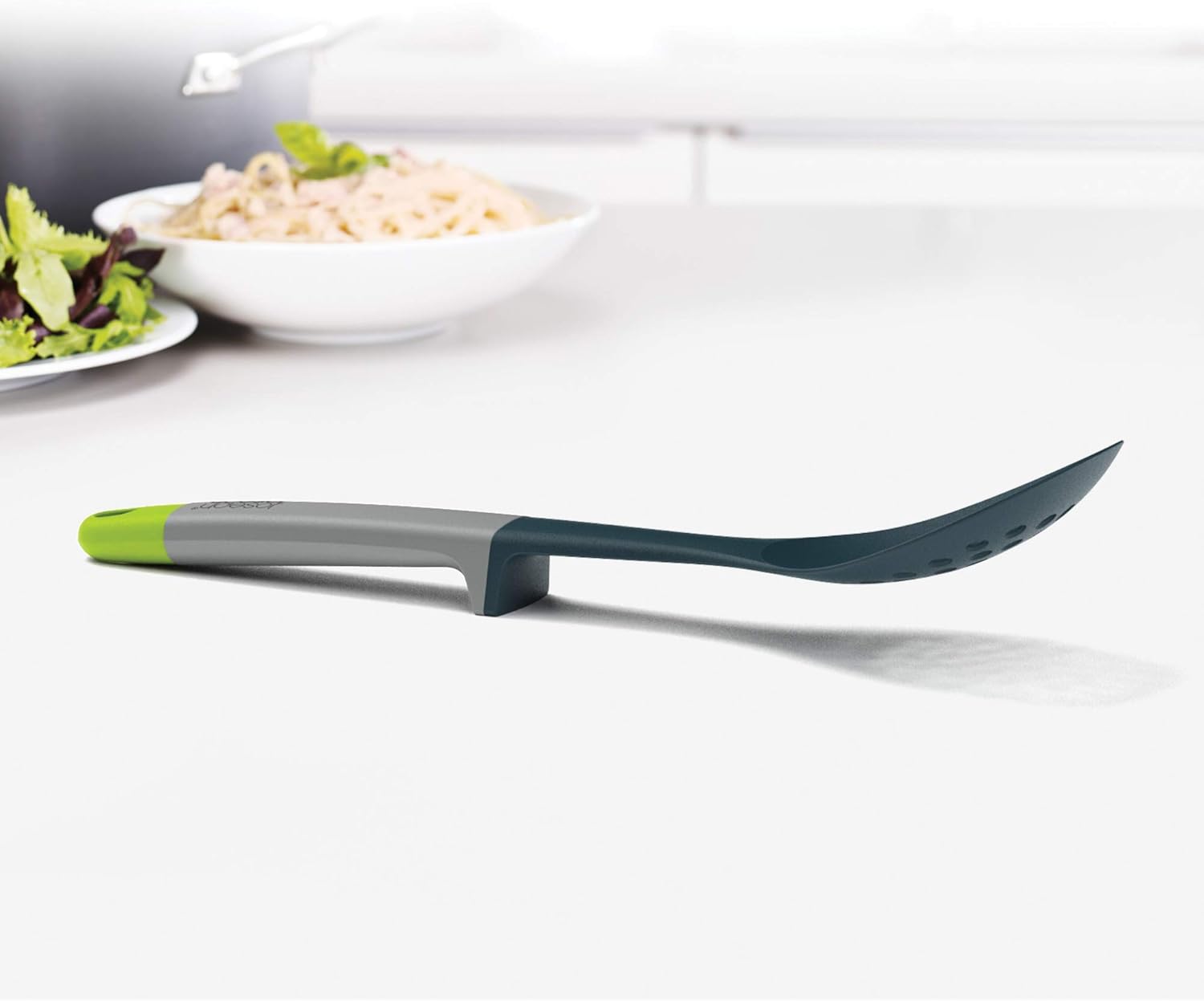 Joseph Joseph Elevate Nylon Slotted Spoon with Integrated Tool Rest, One-Size, Gray/Green: Kitchen & Dining