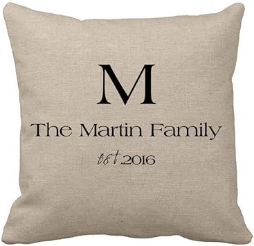 Personalized Pillow Cover 18 X 18 Burlap Cushion Cover Custom