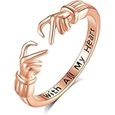 INFUSEU Cute Hug Rings for Women Girls, Love Gifts for Her