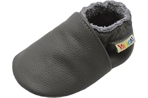 YALION Soft Leather Baby Shoes Moccasins Slip-on Boys Girls Slippers with Elastic Ankle, Anti-Slip First Walking Crib Shoes for Infant Toddlers