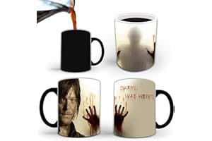 Aigori DARYL WAS HERE, Walking Dead Gifts, Heat Sensitive Color Changing Ceramic Mug(11oz), TWD Present for Men Women Halloween Birthday Mother Father Friends（1PC）