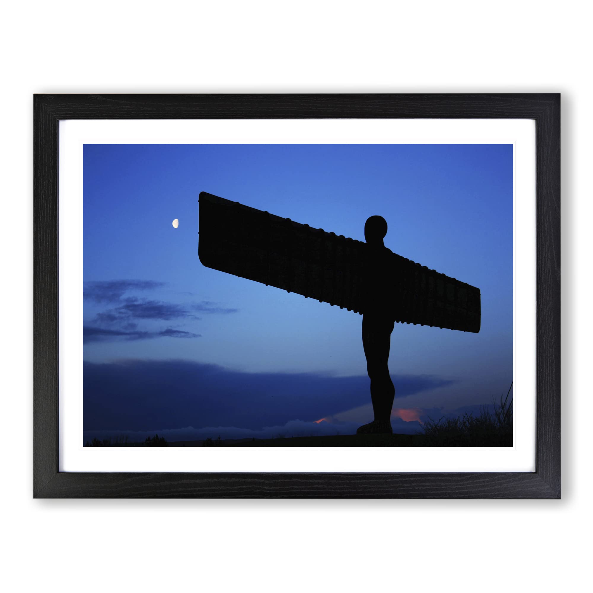 Angel of the North Newcastle 2 Modern Framed Print | A4 Black Framed Wall Art | Ready to Hang | Modern Nature Picture | Living Room Bedroom Lounge Office