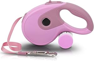 voopet Retractable Dog Leash, 360&deg;Tangle Free Strong Nylon Ribbon Extends 16ft - Heavy Duty Pet Walking Leash with Free Waste Bag Dispenser and Bags for Small Medium and Large Dogs