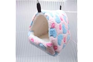 Yu-Xiang Hamster Love pattern House Hammock Chinchillas Warmth Supplies Small Pets Cotton Nest Rat Habitat Nest Mat for Squir