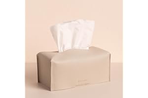 OLETHA Aesthetic Rectangle Tissue Box Cover, High Flat Box Tissues Holder Rectangular, Light Taupe