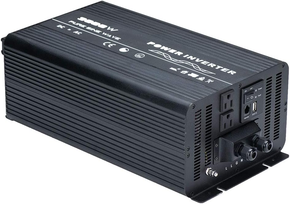 Naturehike 3000W Pure Sine Wave Power Inverter Truck/RV Inverter 12V DC to 110V AC with Dual AC Outlets, USB Ports & Remote Controller for RV Trucks Boats and Emergency: Car Electronics