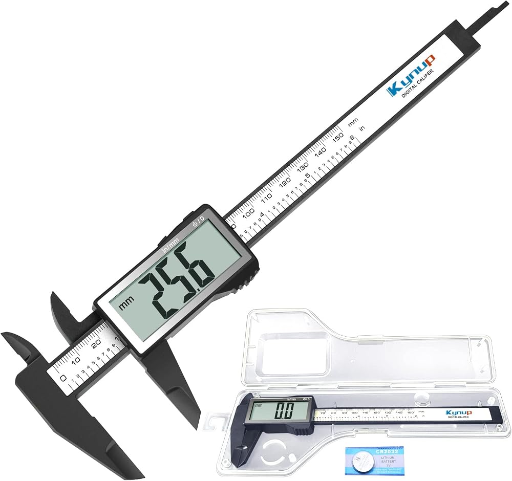 Kynup Large LCD Digital Caliper 150mm Inch Millimeter Conversion Carbon Fiber
