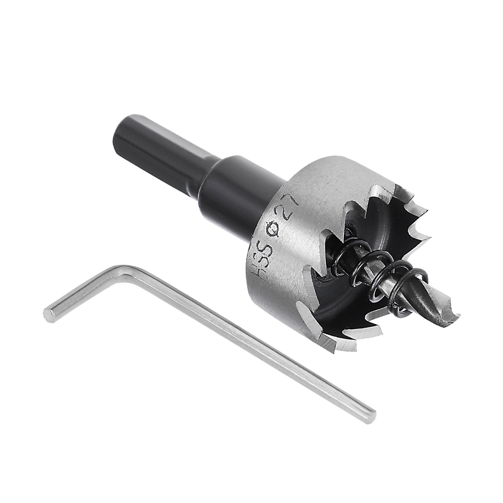 Kozelo 1pcs Hole Saw - [27mm] HSS (High Speed Steel) 4341 Drill Bit Hole Cutter for Stainless Steel Aluminum Metal Wood Plastic Use, Triangular Shank