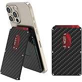 DGYSG Luxury Real Carbon Fiber for MagSafe Wallet, 3 Card Slot Holder with Adjustable Stand, Strong Magnetic Minimalist Phone Wallet RFID Blocking for iPhone 16/15/14/13 Black