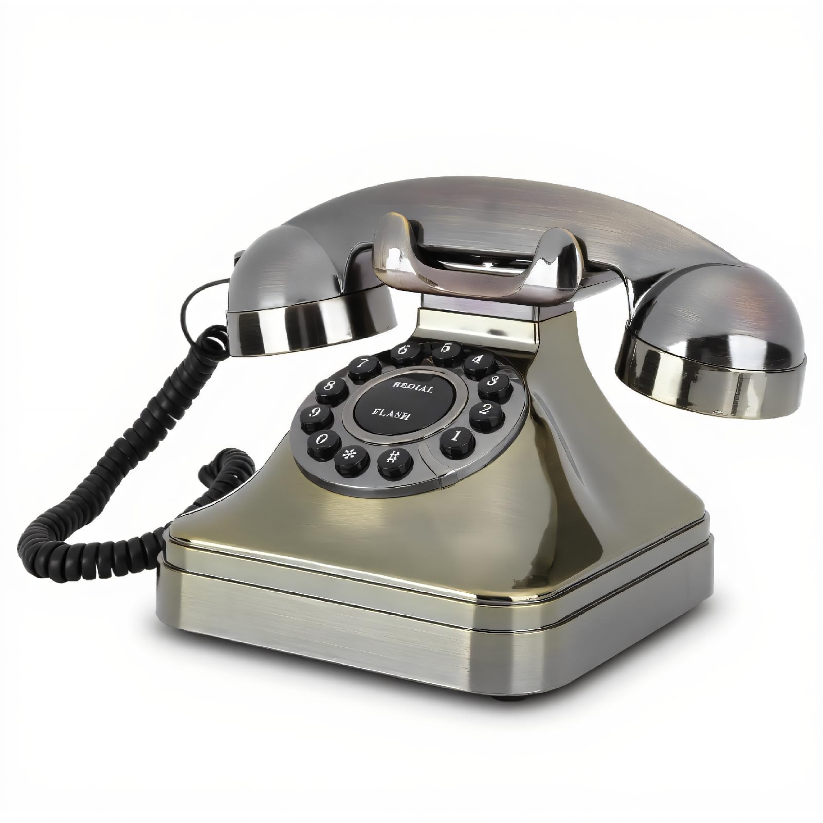 Retro Telephone, Antique Bronze Landline Telephone High Definition Call Large Button Desktop Telephones for Home Office Decoration