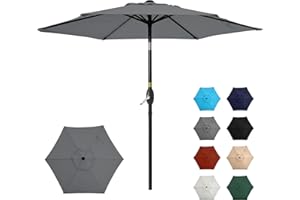 SUNVIVI OUTDOOR Outdoor Patio Umbrella, Patio Umbrella, Market Umbrella, Large Outdoor Umbrella, Metal Pole Umbrella with Push Button Tilt and Crank, Polyester Canopy