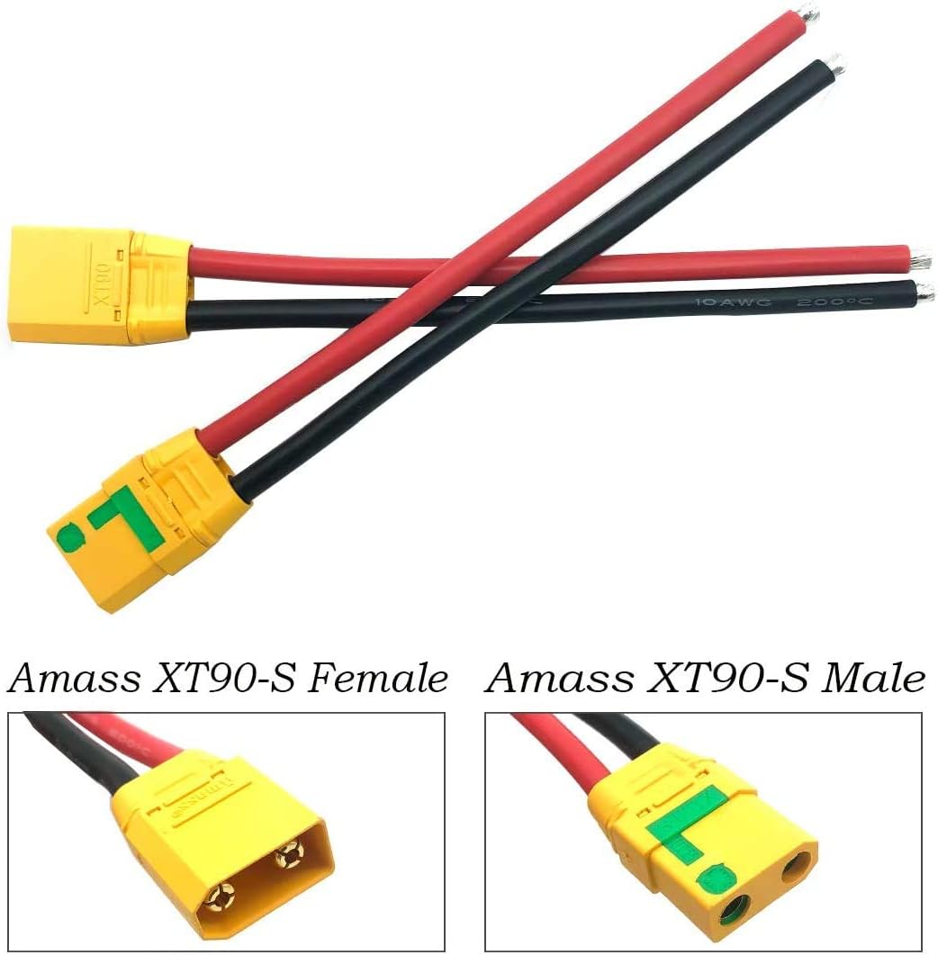 3 works Amass XT90S XT90 Wire XT-90S XT 90 Plug Male and Female Connector 150mm 10AWG Silicon Wire for RC Lipo Battery FPV Racing Drone - Image 3