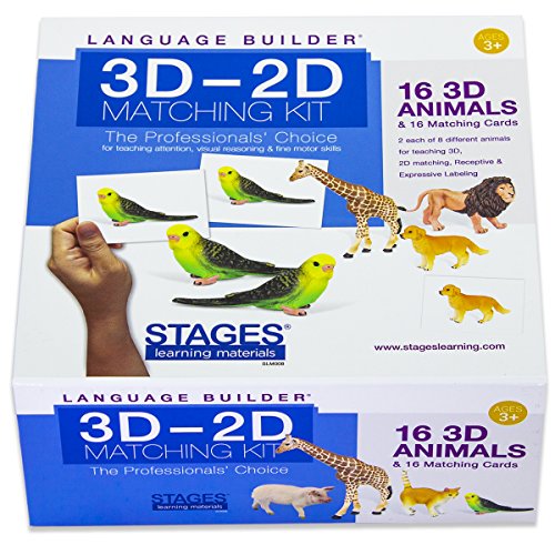 Language Builder 3D-2D Animals Matching Kit for Autism Education and ABA Therapy
