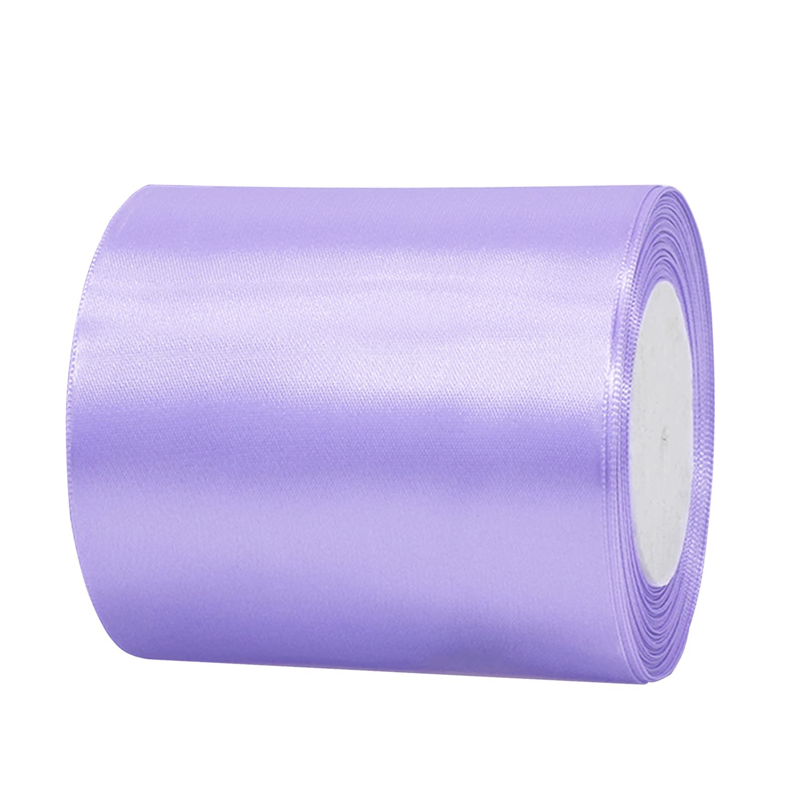 100mm Wide Thick Light Purple Ribbon for Gift Wrapping,22m 4Inch Large Fabric Satin Ribbon Purple Bow for Gift Wrapping,Ribbons for Crafting,Bouquets,Weddin, Car,Presents,Cake,Christmas Decorations
