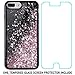 Caka iPhone 8 Plus Case, iPhone 6 Plus 6S Plus 7 Plus Glitter Case for Women Girls Bling Flowing Liquid Sparkle TPU Black Case for iPhone 6 Plus 6S Plus 7 Plus 8 Plus (Rose Gold)