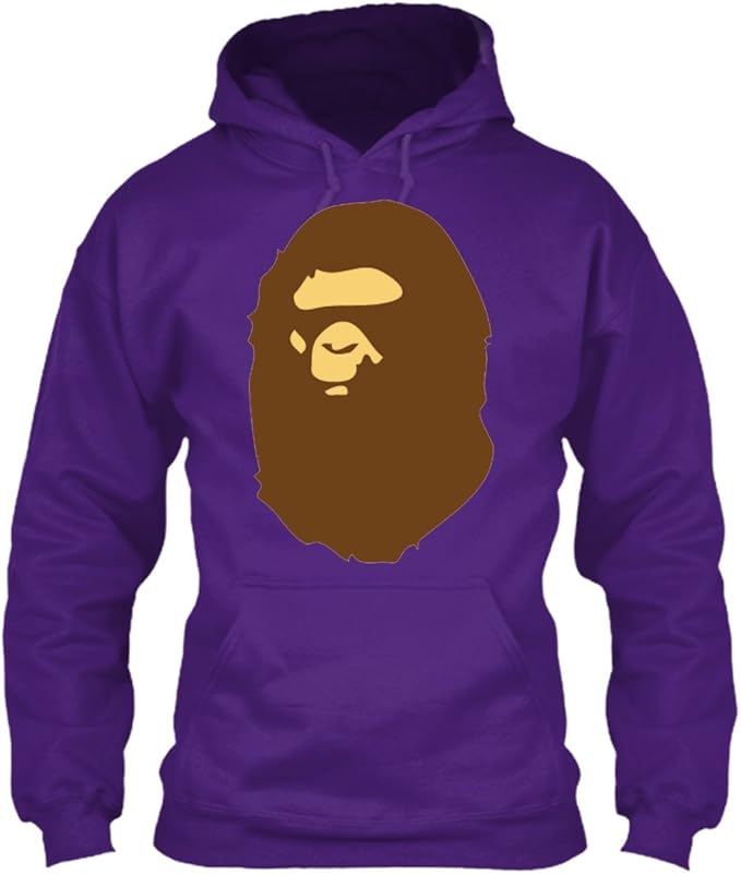 Bape Brown T Shirt - Bape Youth, Bape Face Hoodie (XL, Purple) | Amazon.com