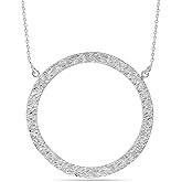 LeCalla 925 Sterling Silver Hammered Necklace for Women | Italian Handmade Hammered Texture Pendant Necklaces | Women's Adjustable Chain Necklace Pendant Jewelry Gift for Her