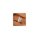 FUNEIA Stackable Gold Rings for Women Non Tarnish