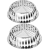 YunGenu SUS304 Stainless Steel Roof Dome Drain Cover Strainer Anti-Clogging Atrium Grate 2pcs/pk (Φ: 8.5 inch)