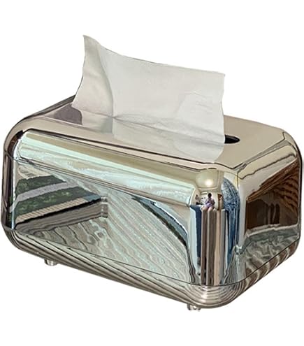 Fenteer Ceramic Tissue Box Cover Holder - Elegant Silver Decorative Organizer For Dresser Or Vanity - View #2