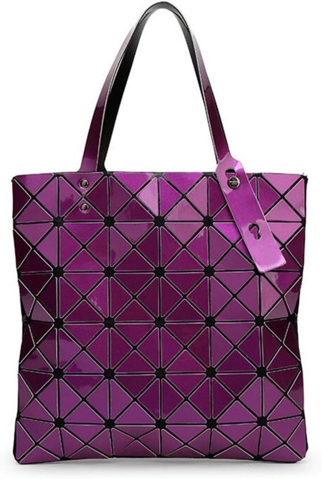 Women Diamond Lattice Tote 6*6 Geometry Crossbody Bag Fold Handbags