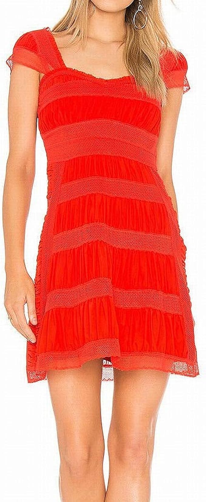 free people red lace dress