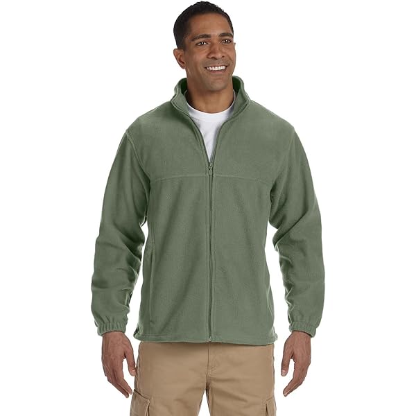 Harriton Men's 8 oz. Full-Zip Fleece - CHARCOAL - S M990-simple at