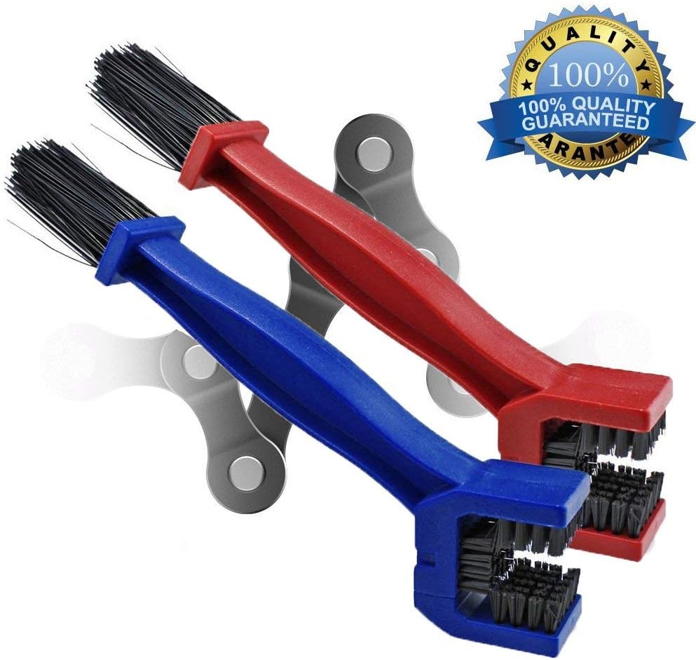 Motorcycle & Bicycle chain cleaning brush Mountain Bike Cleaning Maintenance Tool Pack of 2 (Red, Blue)