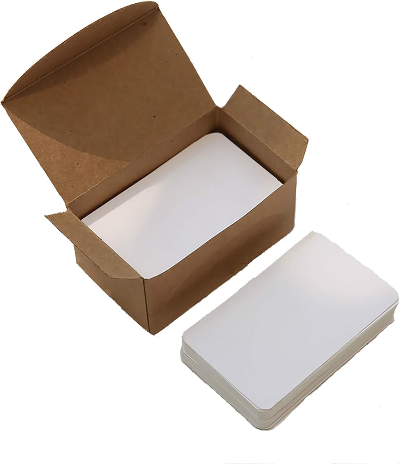 VANRA 300 Small Blank Cards Color Cardstock Study Flash Cards, 3.5x2 inches Index Cards, Unruled with Rounded Corners (White, 300/Pack)