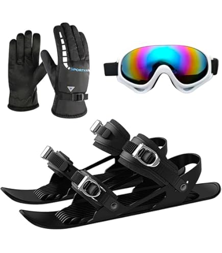 Masyrt Skiboards Snowblades Réglables Pour Adultes – Fixations Universelles Taille 35-48