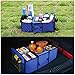 XXQQ Oxford Fabric Vehicle-mounted Containing Box, 3-Compartment Collapsible Car Trunk Organizer, Auto Storage Packing Carton With a Cooler Bag, Blue Color