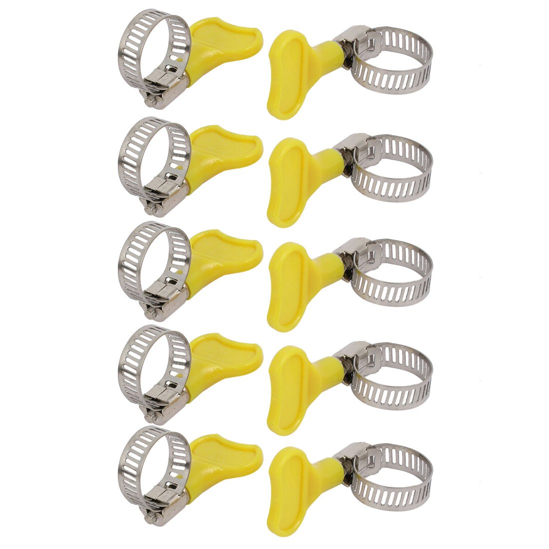 Sourcingmap 12-20mm Metal Adjustable Drive Hose Clamp Worm Gear Clip 10pcs